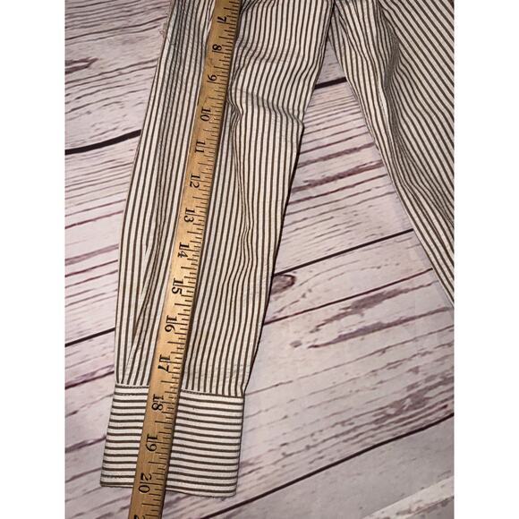 NWT American Heritage Brown and White Stripe Button Up Sz M - Picture 12 of 12